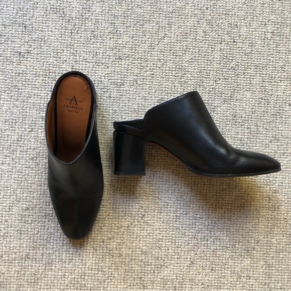 Aquatalia Shoes - Aquatalia Elisabetta Mules - Black Size 7